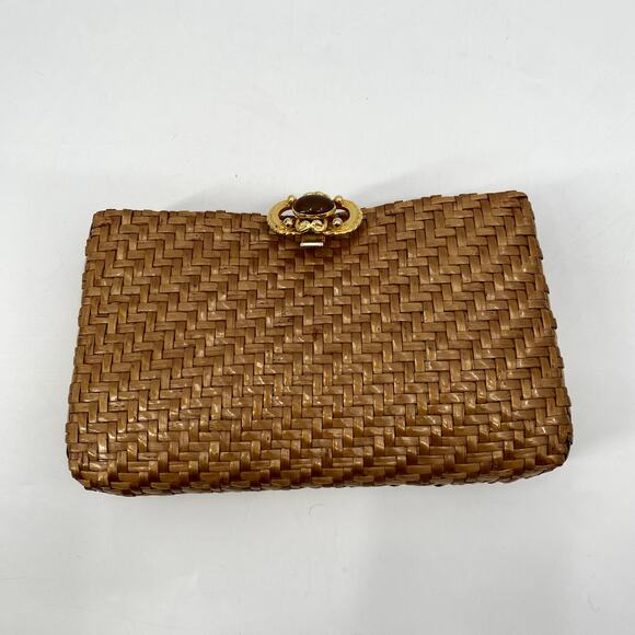 Vintage Doran International weaved straw clutch - Picture 3 of 10